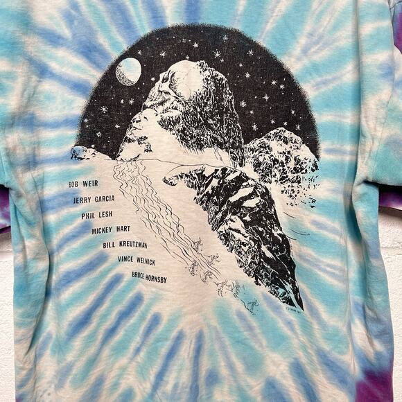 Vintage Grateful Dead Skiing Skeleton Powderman Tie-Dye Tee - Picture 4 of 8